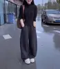 25952 Xin Da Ai Mei Yuan 2025 Outono Novo Casual Zíper Manga Longa Cardigã Solto Calças de Perna Larga Fashion