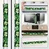 Capa de Alça Floral Trevo da Sorte Transfronteiriça para Geladeira Doméstica e Forno de Micro-ondas, Capa de Alça à Prova de Poeira, Capa Decorativa Personalizada