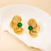 Pendientes de Acero Inoxidable Estilo Retro Europeo y Americano Diseño Geométrico de Alta Gama Concha Circona Pendientes de Lujo Ligero Pendientes de Acero de Titanio para Mujer