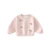Moletom Novo Estilo para Bebês Meninas 2026 Outono Versão Coreana Desenho Animado Menina Top com Decoração 3D Primavera e Outono Camisa de Coelho Tendência