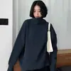 Suéter de Gola Alta Europeu e Americano Transfronteiriço para Mulheres Outono e Inverno 2026 Pulôver de Tricô Versátil Solto Estilo Preguiçoso Camisa Base para Roupas de Exterior Mulheres