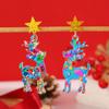 Pendientes navideños de alce, ciervo sica, con lentejuelas acrílicas europeas y americanas, pendientes de estrella de cinco puntas, pendientes navideños, joyería