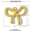 Ins Flor Moño Amor Acero Inoxidable Collar Femenino Sol Abeja Pulsera Pendientes Diy Titanio Acero Joyería Accesorios