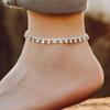 Amazon Mais Vendido Tornozeleira Redonda de Diamantes da Moda Sandálias de Praia de Verão Corrente de Tornozelo Corrente Garra Strass Feminino Atacado