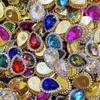 En stock 14*18 gota de agua taladro de cristal flor corazón taladro hebilla costura a mano taladro tocado accesorios para el cabello boda juguete ropa accesorios DIY