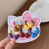 Elásticos de cabelo, tiaras e cordões de cabelo de desenho animado para meninas, com um design pequeno e fofo na cor café com leite, perfeitos para outono e inverno.