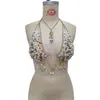 Chal de ropa para mujer transfronterizo YYF europeo y americano, sujetador moderno con cuentas, cadena para el pecho con cuentas de gemas coloridas, cadena corporal y bustier
