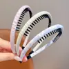 Diadema de Tela a Cuadros para Niñas con Dientes para Bebé, Lazo para el Cabello Antideslizante, Diadema Simple para Fijar Mechones Sueltos Infantiles, Nuevo