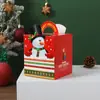 Caja de Manzana Navideña al por Mayor Portátil Nochebuena Caja de Embalaje de Fruta Navideña Caja de Regalo de Santa Claus