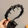 Diadema de Corona Alta con Pedrería Cuadrada para Mujer, Uso Diario, Sensación de Lujo, Pinza para el Cabello Antideslizante Dentada, Accesorio para el Cabello