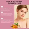 Eelhope Ácido Kójico Cúrcuma Lenços de Algodão de Limpeza Limpeza Suave Refrescante da Pele Facial Cuidados com a Pele