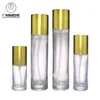 En stock venta al por mayor botella transparente recta redonda fondo grueso 30ml-120ml agua loción esencia 30g50g juego de botella para subenvasado de crema