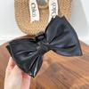 Lazo Grande Muestra Cara Cabello Negro Satinado Pequeño Rasguño Pinza de Tiburón Grande Pasador para el Cabello de Mujer Cabello Trasero Pinza de Corea del Sur