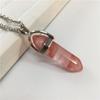 AliExpress deseo venta caliente moda europea y americana Piedra Natural bala pilar hexagonal colgante collar joyería de piedra al por mayor
