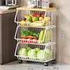 Estante de Almacenamiento para Cocina, Carrito Pequeño, Cesta de Verduras de Múltiples Niveles, Organizador de Frutas y Condimentos, Organizador de Snacks para Rellenar Espacios en Casa