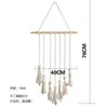 Tapeçaria de parede de corda de algodão trançada ins tapeçaria de parede tecido para casa quarto decoração de parede ao lado da cama decoração de parede de B&B estilo feminino