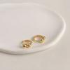 Aretes Coreanos Simples de Círculo con Hebilla para la Oreja Estilo Frío de Metal Avanzados Sensibles para Viajero Versátil Joyería para la Oreja Chapado en 14K