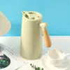 Hervidor Aislado Estilo Europeo de 1L Botella de Agua Caliente para el Hogar Botella Aislada Mango de Madera Gran Capacidad Hervidor de Agua Caliente