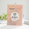 Saia estampada, calcinha translúcida, meias, alça externa, saco ziplock, cartão, cartão postal, embalagem, saco ziplock impresso