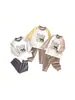 Conjunto Infantil de Blusa de Manga Longa e Calça Animal World Etiqueta Zero Roupa Íntima para Meninas e Meninos Pijamas para Bebês e Crianças Pequenas Roupas de Casa