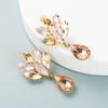 Estilo Coreano Estilo Ins Multi-Camada Liga de Zinco Flor de Diamante Brilhantes Super Brilhantes de Vidro Brincos Femininos Europeus e Americanos