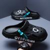 Sapatos Masculinos Hole 2024 Novo Sentido de Esterco de Fundo Macio Desgaste de Verão Sandálias Baotou de Praia de Casal na Moda