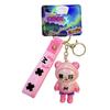 Chaveiro de urso galvanizado criativo novo pingente pequeno fofo para mochila escolar chaveiro de carro máquina de pegar brindes pequenos suprimento