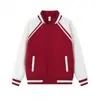 380G Algodón Diamante Texturizado Capa de Aire Estructura de Color Contrastante Cinta Tejida Chaqueta de Béisbol Abrigo Nuevo Otoño/Invierno Casual Versátil