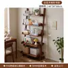 Estante para flores de balcón de madera maciza, estante de almacenamiento de varios niveles, estante de exhibición trapezoidal de pie/montado en la pared, pieza decorativa