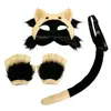 Máscara facial de peluche de gato para Halloween, máscara de Catwoman, disfraz de zorro animal para cosplay, maquillaje de fiesta, accesorio de mascarada