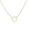 Collar de rombo de diamante simple y moderno, cadena para la clavícula hexagonal hueca geométrica retro, joyería transfronteriza europea y americana para mujer