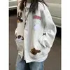 Sudadera con Bordado de Cachorro de Dibujos Animados Estilo Japonés para Mujer 2025 Otoño e Invierno Nueva Chaqueta Holgada Estilo Coreano
