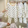 Nuevo Conjunto de Ropa de Otoño para Niños y Pantalones Conjunto de Ropa Interior de Algodón Puro para Niños y Niñas Homewear de Algodón con Lycra Pijamas