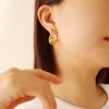 Ins Estilo Frío Cara Pequeña Diseño Delgado Sentido Corazón de Durazno Imitación Perla Aretes Acero Titanio Oro 18K Aretes Accesorios para Orejas