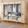 Guarda-Roupa Simples para Quarto de Casa, Resistente e Durável, para Quartos de Aluguel, Guarda-Roupa de Tecido com Estrutura Totalmente de Aço, Guarda-Roupa de Montagem para Armazenamento de Dormitório