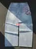 Jeans de Pierna Ancha Bordados Florales Resistentes Estilo Retro Americano Y2K Transfronterizos Pantalones Largos Unisex de Cintura Alta Estilo Callejero Ins