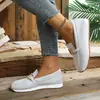 Mocasines de Malla con Hebilla Metálica para Mujer Planos Slip-on Zapatos Perezosos Transpirables Ligeros Casuales Zapatos Individuales