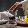 Infusor de Chá Espesso com Filtro em Vidro Borossilicato Alto para Escritório, Conjunto de Chá, Conjunto de Chá Zisha em Vidro Borossilicato Alto