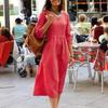 Ropa de mujer de comercio exterior, explosiones de Amazon, AliExpress, eBay, otoño e invierno transfronterizos, sueltos, talla grande, manga, vestido europeo y americano.