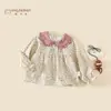 Roupas de Outono para Meninas Camisa 2026 Nova Estilosa Camisa de Boneca de Manga Comprida Infantil Estilo Primavera e Outono Top Super Bonito para Bebê Menina