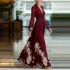 Amazon AliExpress 2026 Primavera Nuevo Estilo Francés Malla Patchwork Ajuste Delgado Estampado Versátil Vestido Largo para Mujer