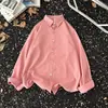 Vendas diretas da fábrica: camisas masculinas versáteis de cor sólida para primavera e outono, com um novo design moderno estilo japonês, inspirado na moda de Harajuku, com uma estética americana artística e retrô