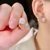 Pendientes de perlas de Corea del Sur, diseño de nicho de moda, sencillos y exquisitos, pendientes populares de moda.