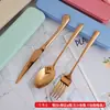 Creativo Titanio Plateado Portátil Vajilla Hotel Regalo Vajilla Juego Cuatro Piezas Cuchillo y Tenedor para Steak
