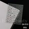 Pegatinas de Arte para Uñas Transfronterizas Full Beauty Flores Blancas Pequeñas Doradas y Plateadas con Estampado y Contorno Dorado Flor de Tres Pétalos Pegatinas de Arte para Uñas