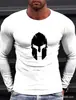 Camiseta informal de manga larga con cuello redondo para hombre, nuevo diseño de guerrero vikingo con estampado 3D, venta directa del fabricante