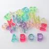 Letra Grande em Acrílico com Furo Grande Contas Cor de Gelo Transparente com Revestimento Furo Reto Contas Acessórios Decorativos para DIY de Miçangas Cadarço Tira de Celular