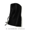 Bufanda con capucha Gorro de cachemira integrado Moda de invierno para mujer Cálido Engrosado Versátil Protección para el cuello con cordón Gorro de punto