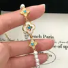 Exquisito Pulsera de Perlas Shijia Flor de Cuatro Hojas de Concha Moda Femenina Gama Alta Lujo Ligero Versátil Elegante Accesorios de Joyería para Manos