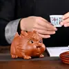 Mascotas de té de arena púrpura Fulong Adornos Bebé Dragón Lindo Divertido Juego de té Mesa de té Bandeja de té Adornos Decorativos de Escritorio